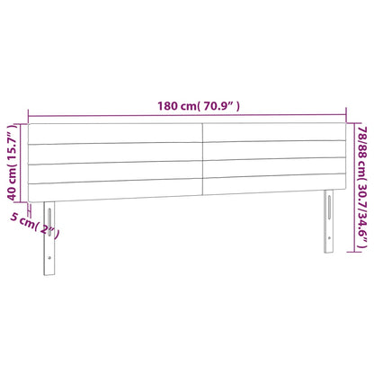 vidaXL Kopfteile 2 Stk. Dunkelgrau 90x5x78/88 cm Stoff
