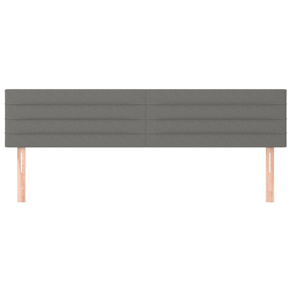 vidaXL Kopfteile 2 Stk. Dunkelgrau 100x5x78/88 cm Stoff