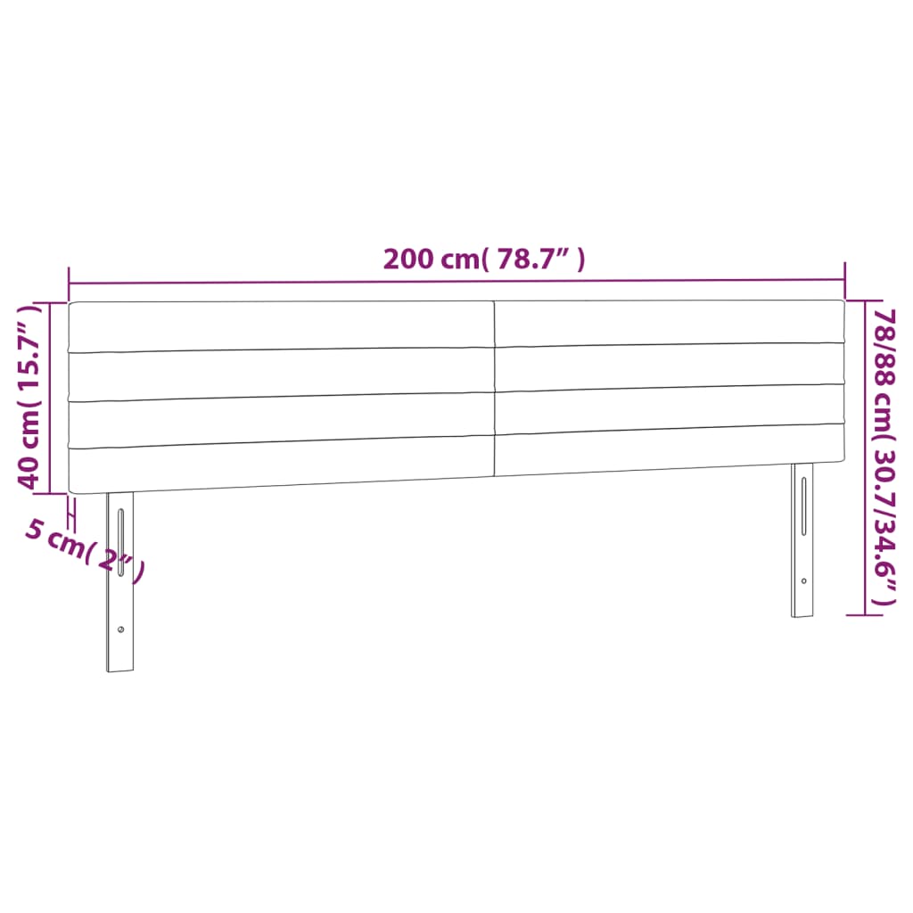 vidaXL Kopfteile 2 Stk. Dunkelbraun 100x5x78/88 cm Stoff