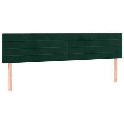 vidaXL Kopfteile 2 Stk. Dunkelgrün 100x5x78/88 cm Samt