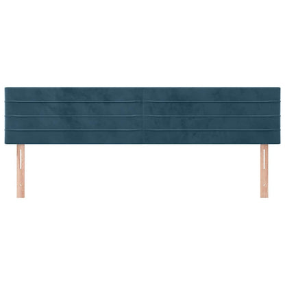 vidaXL Kopfteile 2 Stk. Dunkelblau 100x5x78/88 cm Samt