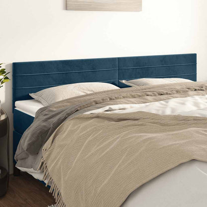 vidaXL Kopfteile 2 Stk. Dunkelblau 100x5x78/88 cm Samt