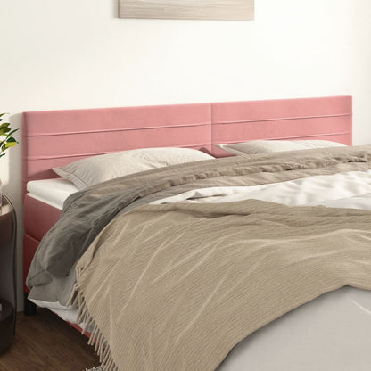 vidaXL Kopfteile 2 Stk. Rosa 100x5x78/88 cm Samt