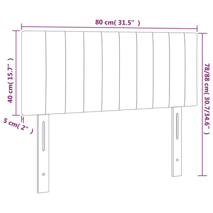 vidaXL Kopfteil Hellgrau 80x5x78/88 cm Samt