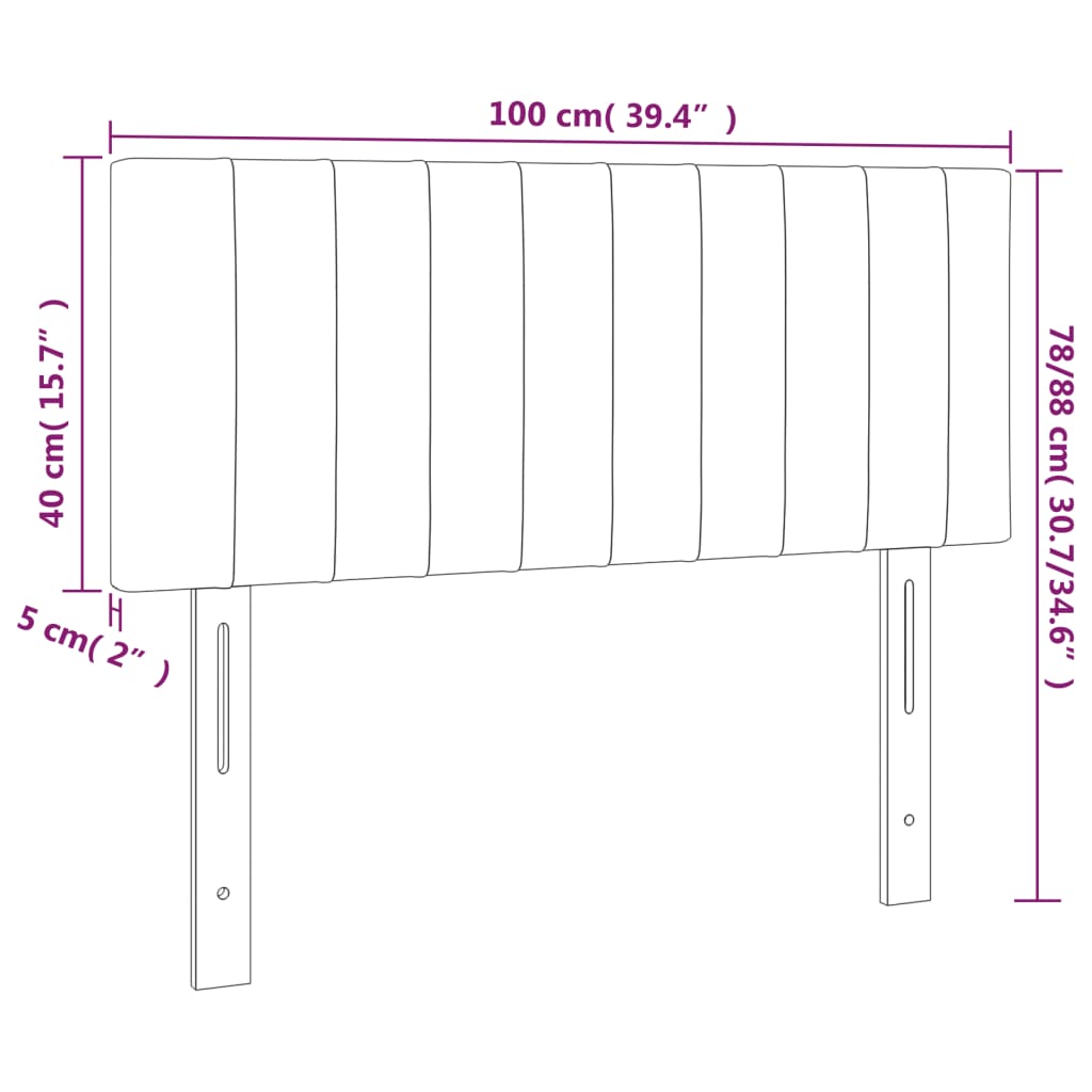 vidaXL Kopfteil Dunkelbraun 100x5x78/88 cm Stoff