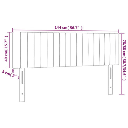 vidaXL Kopfteile 2 Stk. Creme 72x5x78/88 cm Stoff