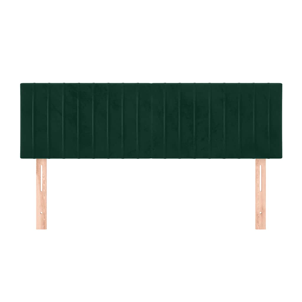 vidaXL Kopfteile 2 Stk. Dunkelgrün 72x5x78/88 cm Samt