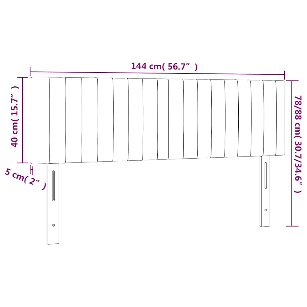 vidaXL Kopfteile 2 Stk. Dunkelgrün 72x5x78/88 cm Samt