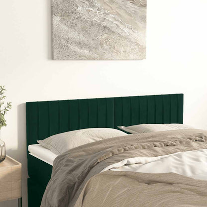 vidaXL Kopfteile 2 Stk. Dunkelgrün 72x5x78/88 cm Samt