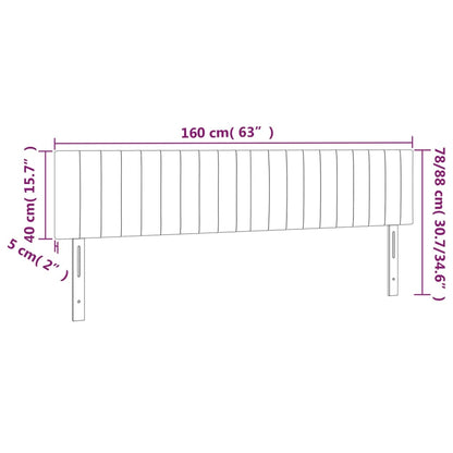vidaXL Kopfteile 2 Stk. Dunkelbraun 80x5x78/88 cm Stoff