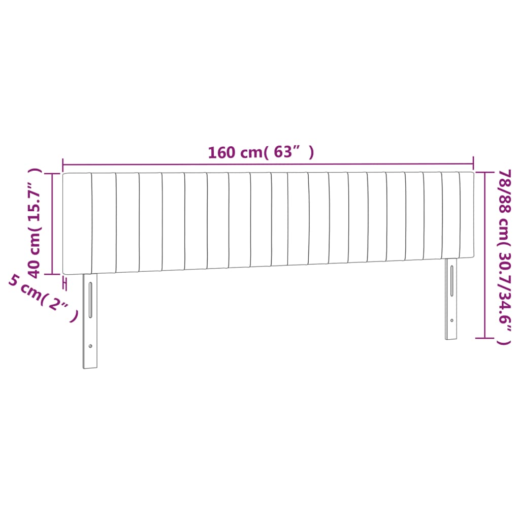 vidaXL Kopfteile 2 Stk. Taupe 80x5x78/88 cm Stoff