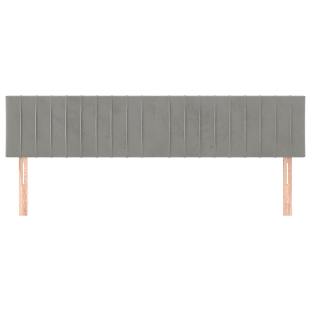 vidaXL Kopfteile 2 Stk. Hellgrau 80x5x78/88 cm Samt