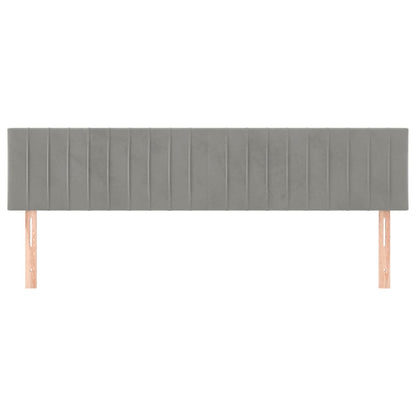 vidaXL Kopfteile 2 Stk. Hellgrau 80x5x78/88 cm Samt