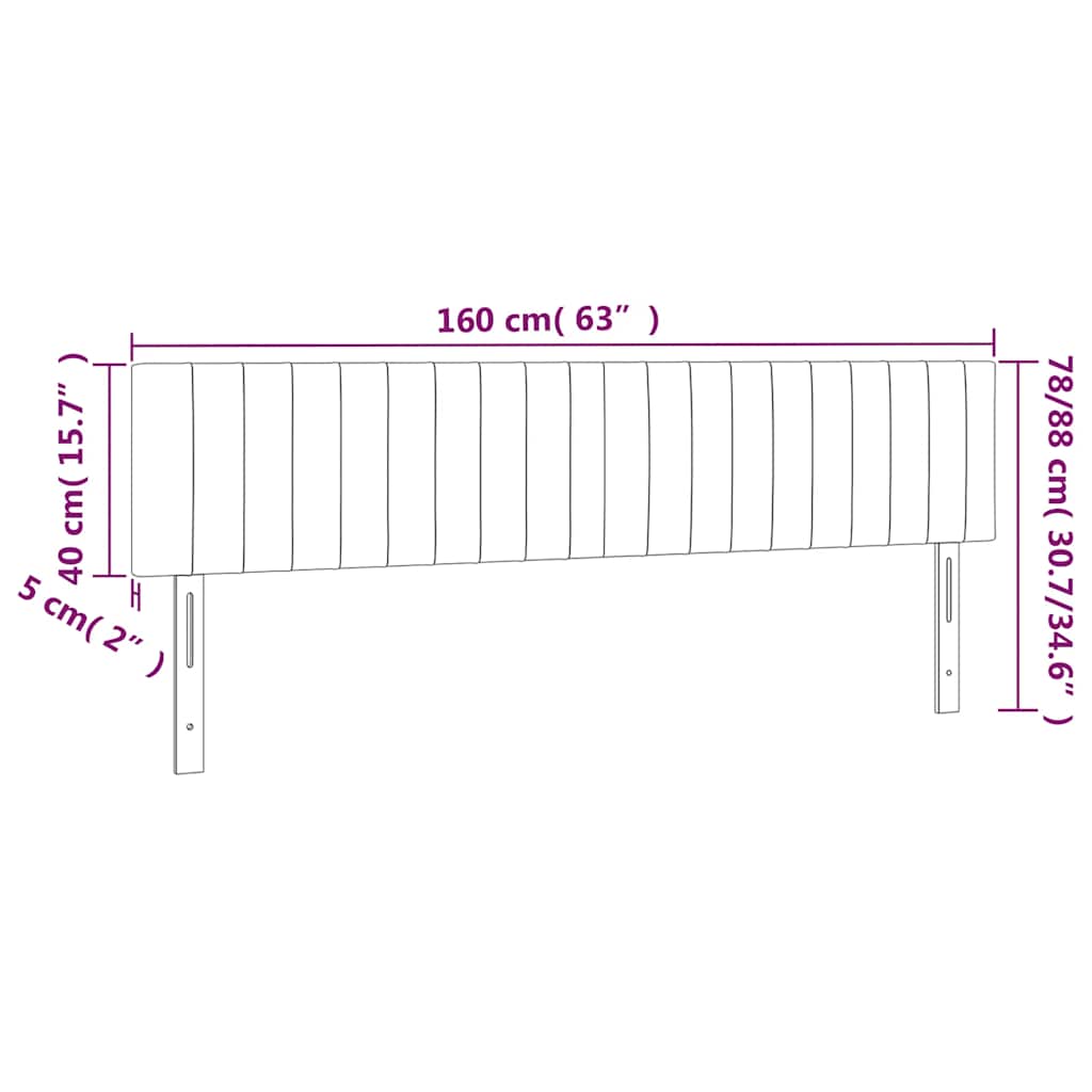vidaXL Kopfteile 2 Stk. Dunkelgrün 80x5x78/88 cm Samt