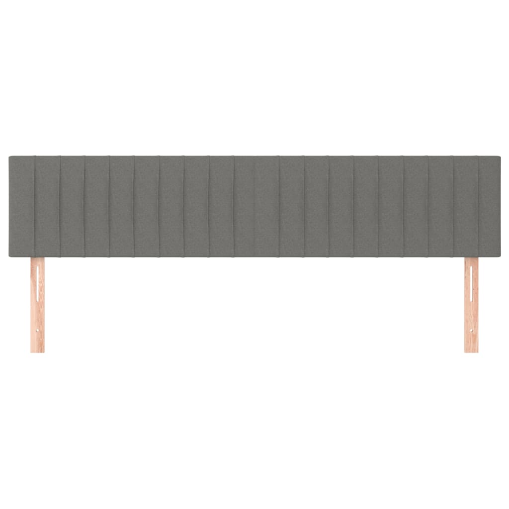 vidaXL Kopfteile 2 Stk. Dunkelgrau 90x5x78/88 cm Stoff