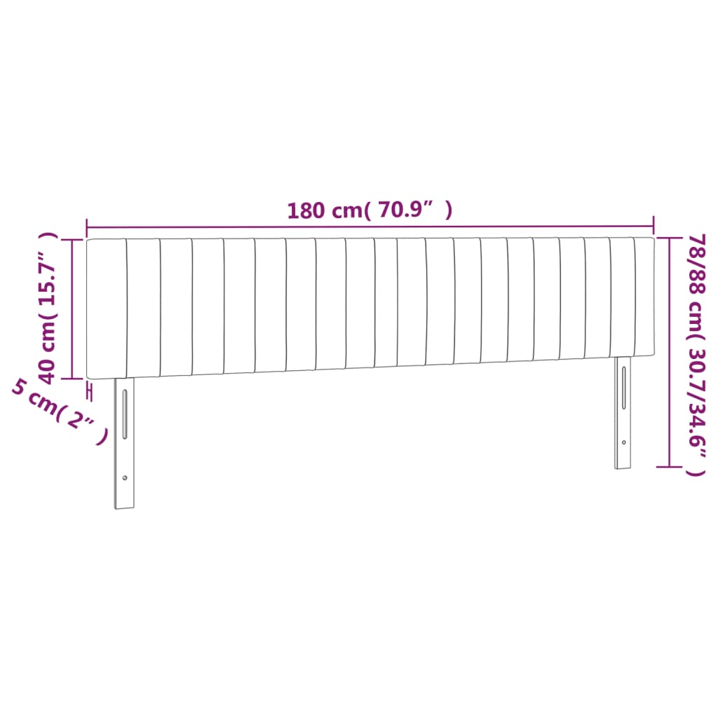 vidaXL Kopfteile 2 Stk. Dunkelbraun 90x5x78/88 cm Stoff