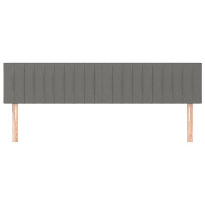 vidaXL Kopfteile 2 Stk. Dunkelgrau 100x5x78/88 cm Stoff