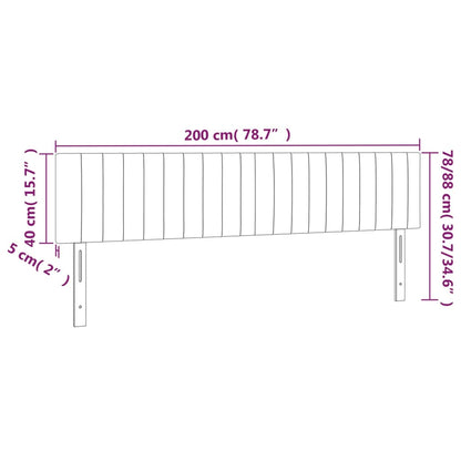 vidaXL Kopfteile 2 Stk. Dunkelgrau 100x5x78/88 cm Stoff