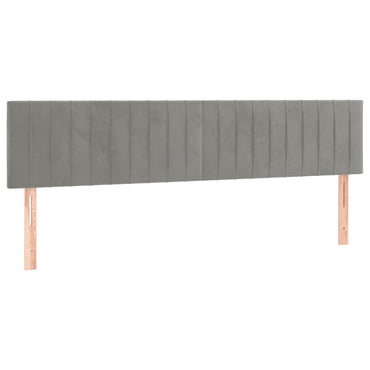 vidaXL Kopfteile 2 Stk. Hellgrau 100x5x78/88 cm Samt