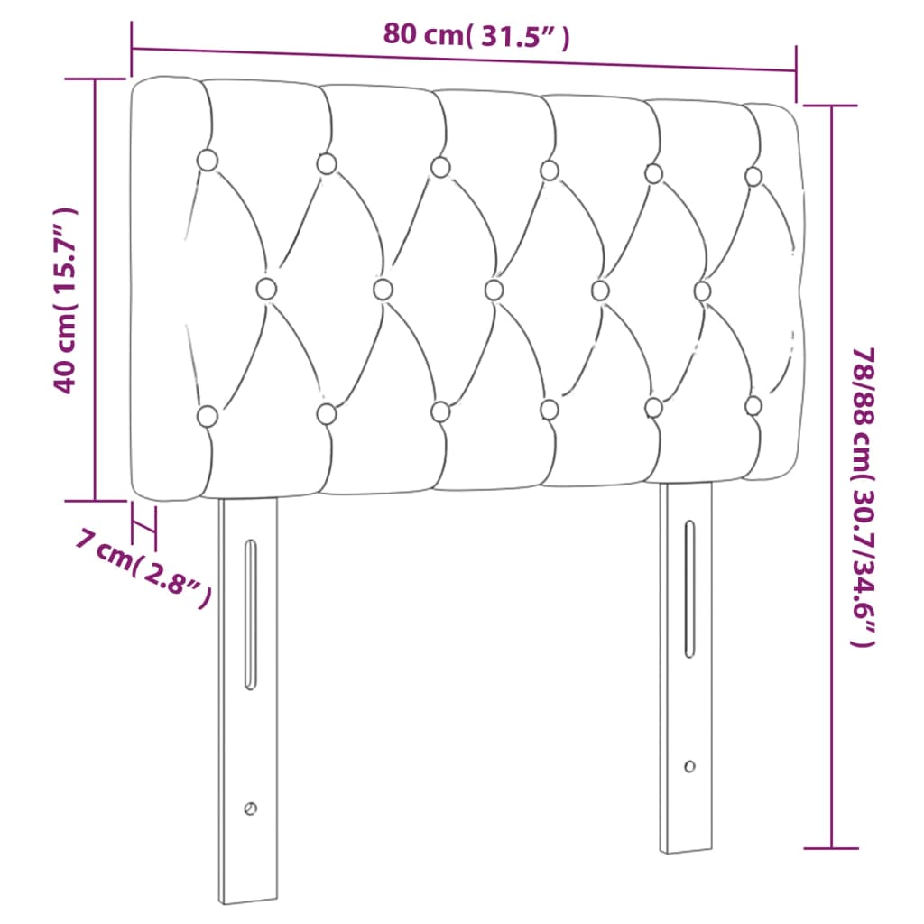 vidaXL Kopfteil Dunkelgrau 80x7x78/88 cm Stoff