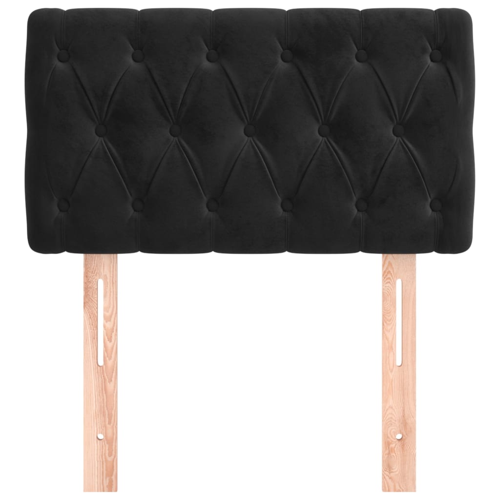 vidaXL Kopfteil Schwarz 80x7x78/88 cm Samt