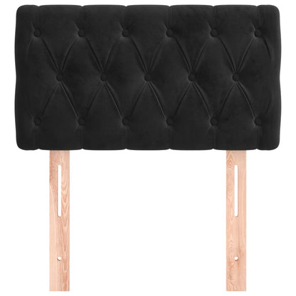 vidaXL Kopfteil Schwarz 80x7x78/88 cm Samt