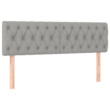 vidaXL Kopfteile 2 Stk. Hellgrau 72x7x78/88 cm Stoff