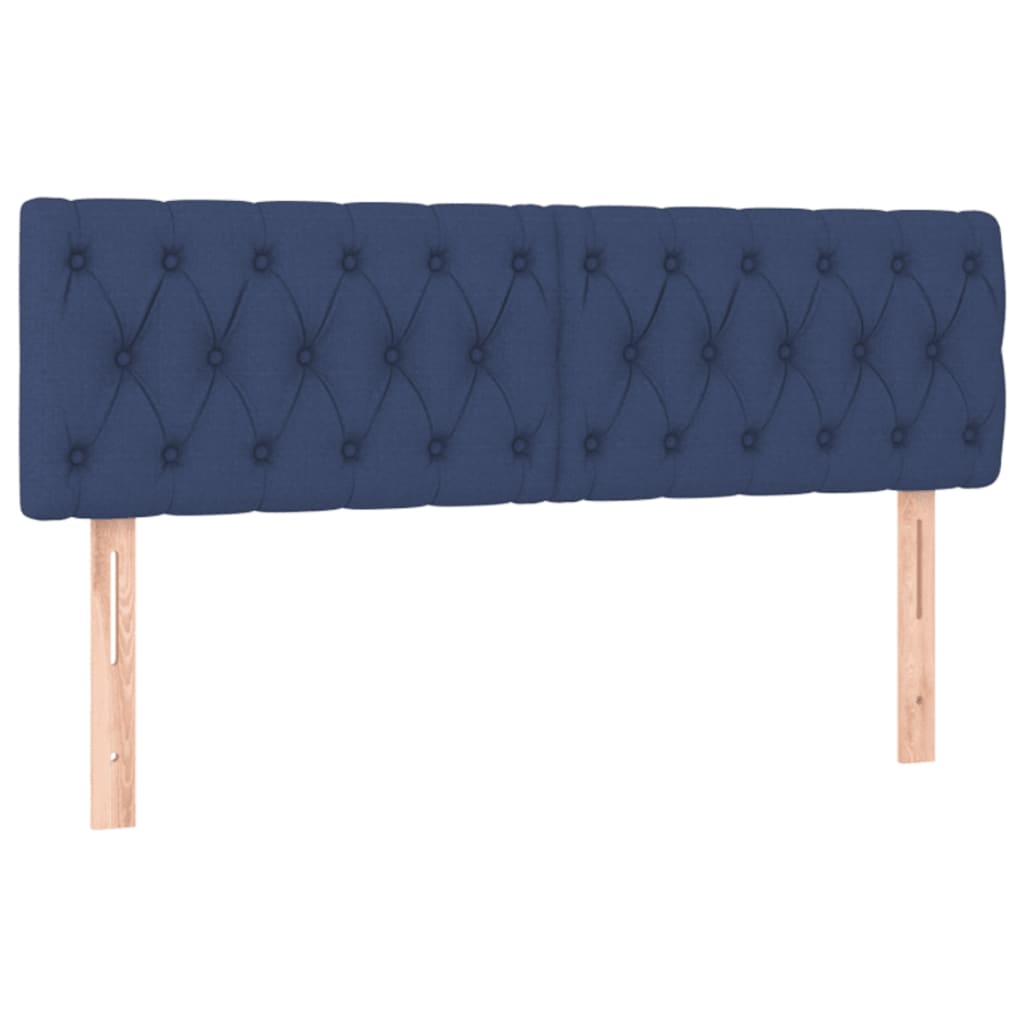 vidaXL Kopfteile 2 Stk. Blau 72x7x78/88 cm Stoff