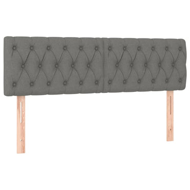 vidaXL Kopfteile 2 Stk. Dunkelgrau 80x7x78/88 cm Stoff