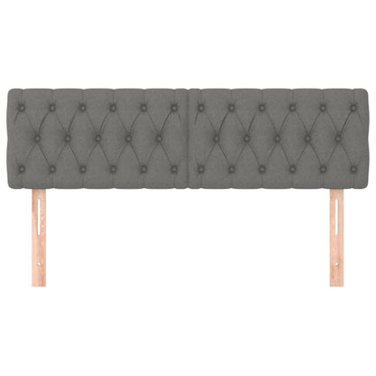vidaXL Kopfteile 2 Stk. Dunkelgrau 80x7x78/88 cm Stoff