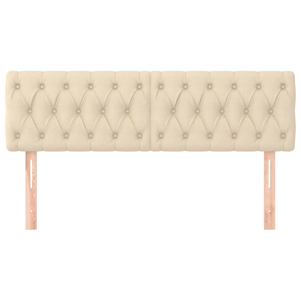 vidaXL Kopfteile 2 Stk. Creme 80x7x78/88 cm Stoff