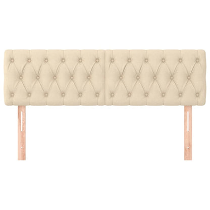 vidaXL Kopfteile 2 Stk. Creme 80x7x78/88 cm Stoff
