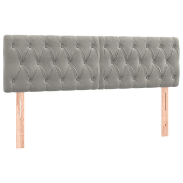 vidaXL Kopfteile 2 Stk. Hellgrau 80x7x78/88 cm Samt