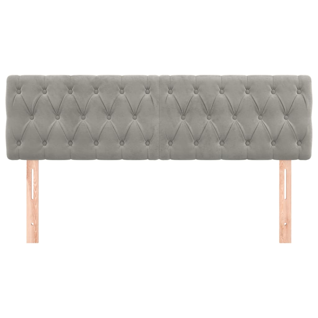 vidaXL Kopfteile 2 Stk. Hellgrau 80x7x78/88 cm Samt