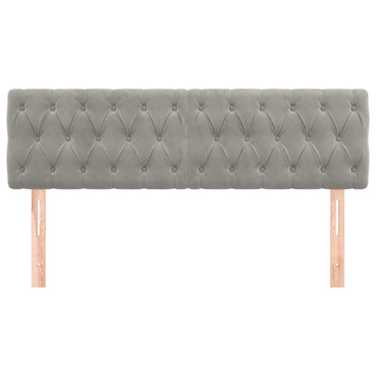 vidaXL Kopfteile 2 Stk. Hellgrau 80x7x78/88 cm Samt