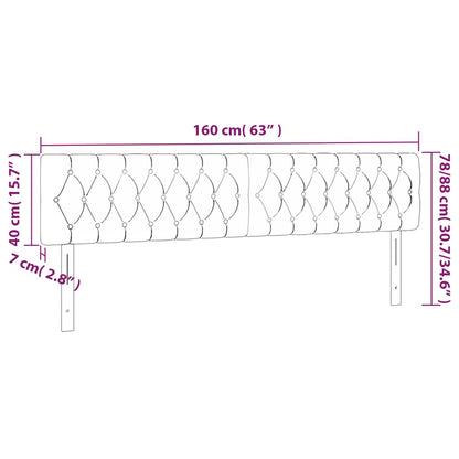 vidaXL Kopfteile 2 Stk. Hellgrau 80x7x78/88 cm Samt