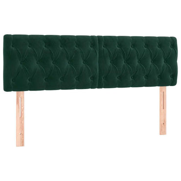 vidaXL Kopfteile 2 Stk. Dunkelgrün 80x7x78/88 cm Samt