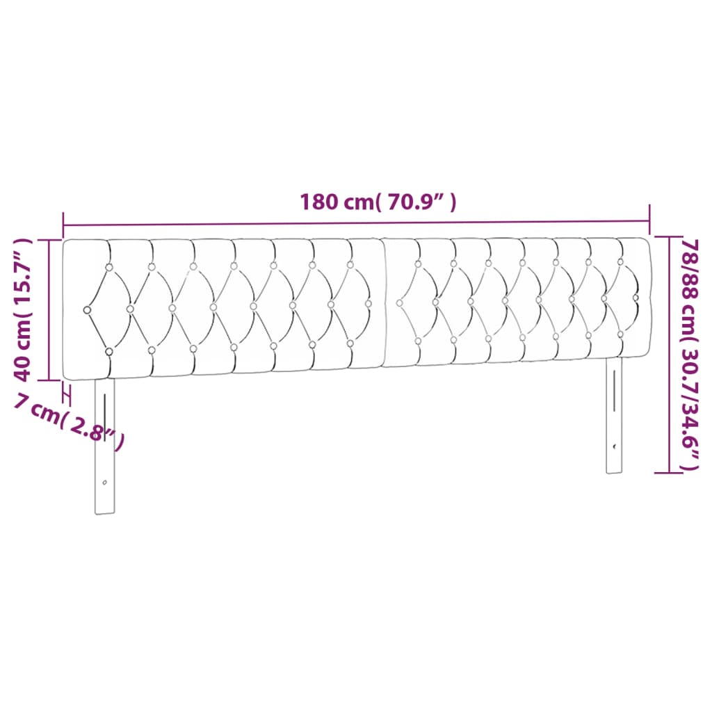 vidaXL Kopfteile 2 Stk. Hellgrau 90x7x78/88 cm Samt