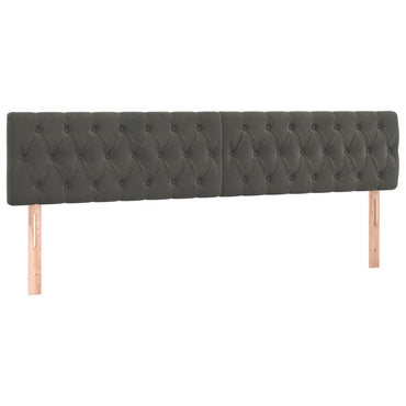 vidaXL Kopfteile 2 Stk. Dunkelgrau 90x7x78/88 cm Samt