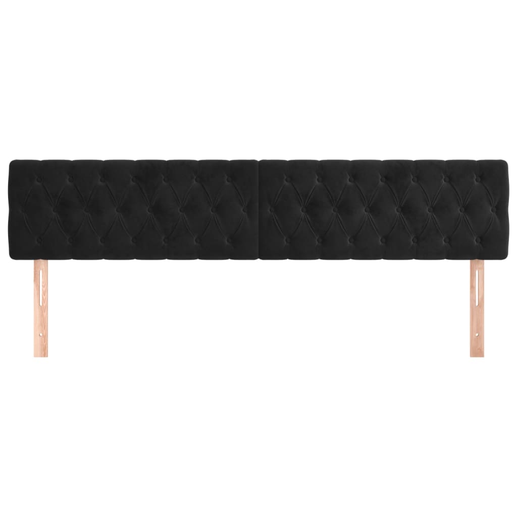 vidaXL Kopfteile 2 Stk. Schwarz 90x7x78/88 cm Samt