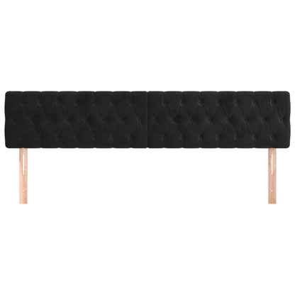 vidaXL Kopfteile 2 Stk. Schwarz 90x7x78/88 cm Samt