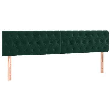 vidaXL Kopfteile 2 Stk. Dunkelgrün 90x7x78/88 cm Samt