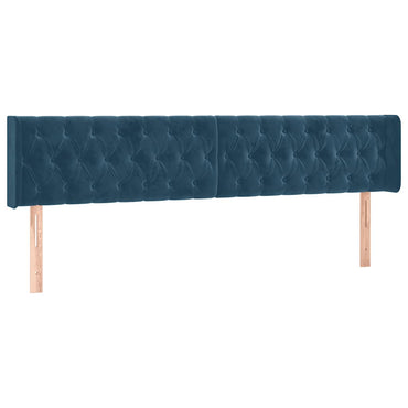 vidaXL Kopfteile 2 Stk. Dunkelblau 90x7x78/88 cm Samt
