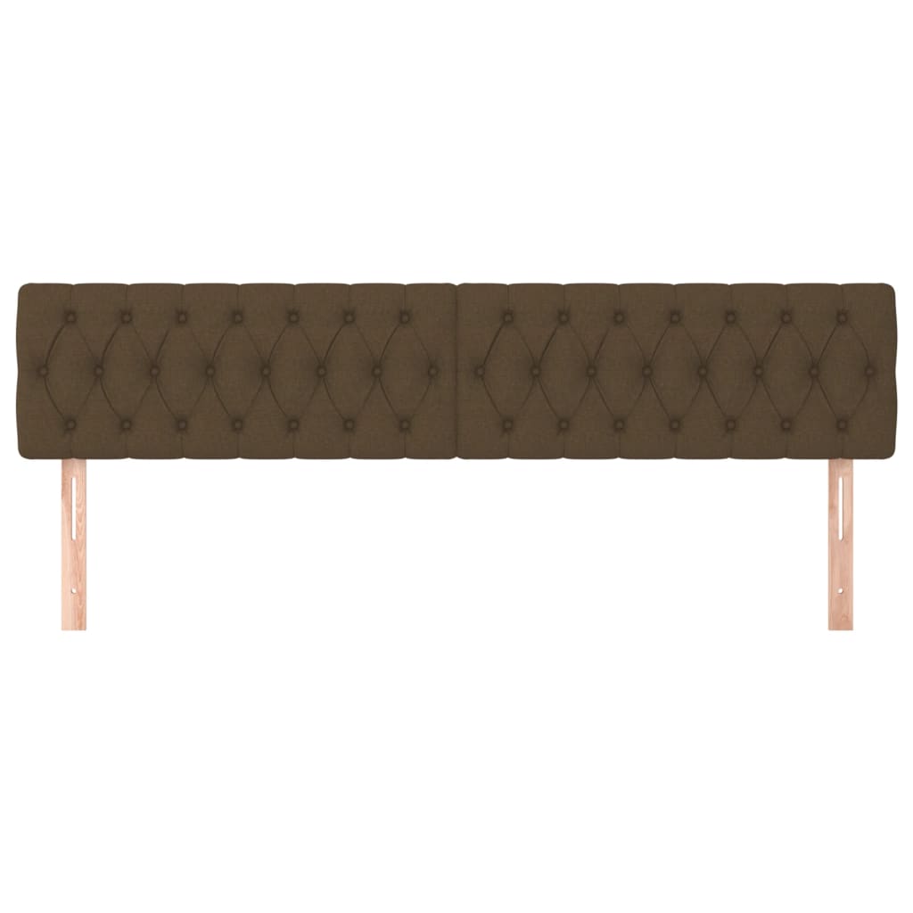 vidaXL Kopfteile 2 Stk. Dunkelbraun 100x7x78/88 cm Stoff