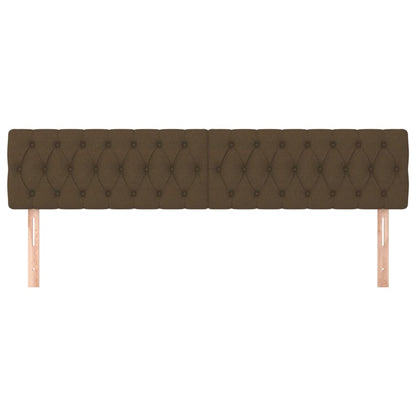 vidaXL Kopfteile 2 Stk. Dunkelbraun 100x7x78/88 cm Stoff