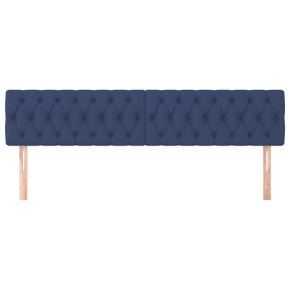 vidaXL Kopfteile 2 Stk. Blau 100x7x78/88 cm Stoff