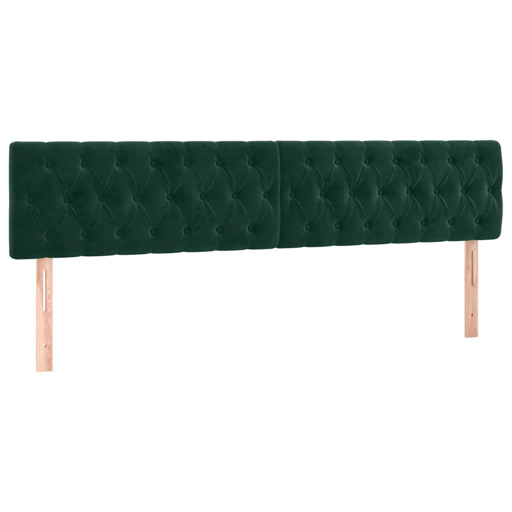 vidaXL Kopfteile 2 Stk. Dunkelgrün 100x7x78/88 cm Samt