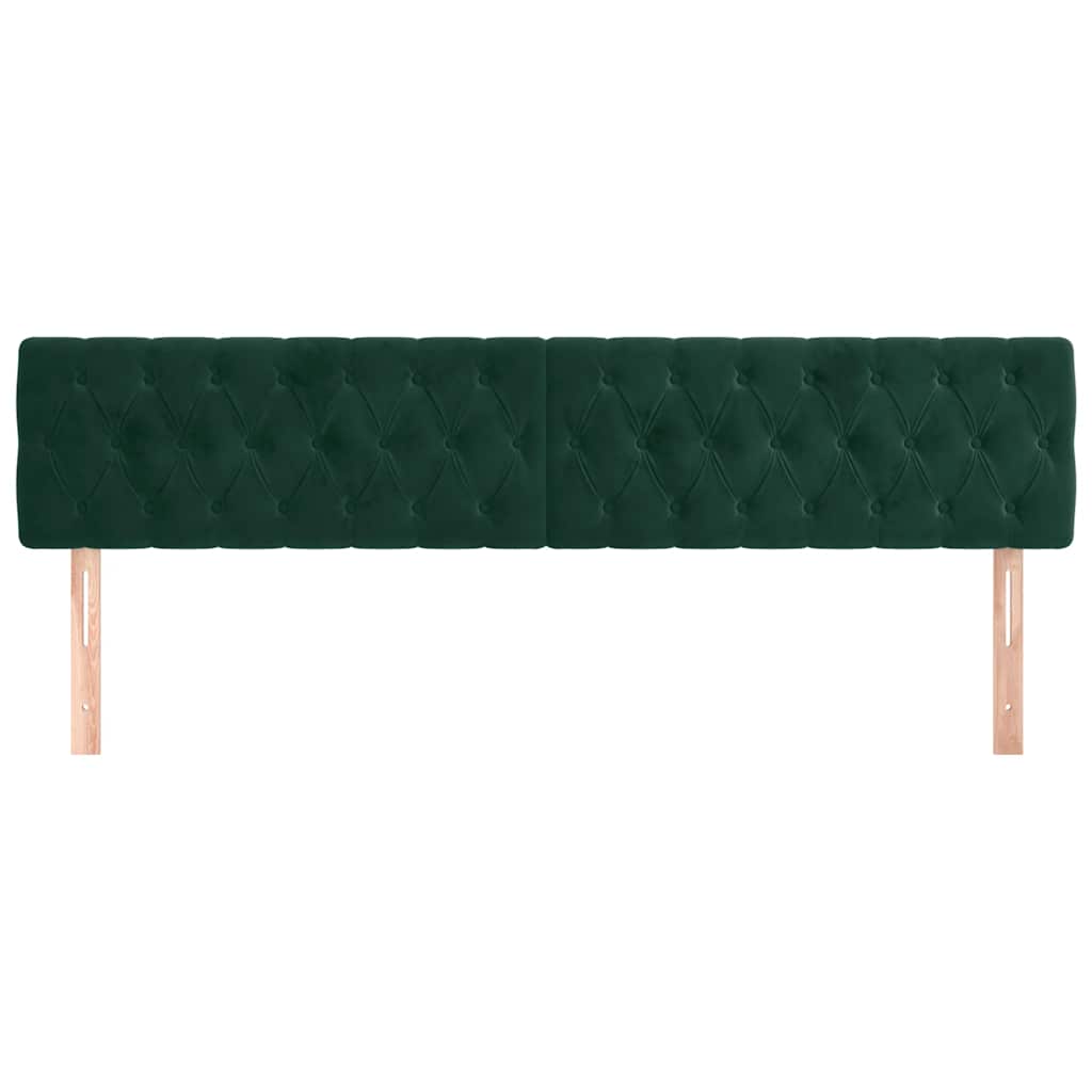 vidaXL Kopfteile 2 Stk. Dunkelgrün 100x7x78/88 cm Samt