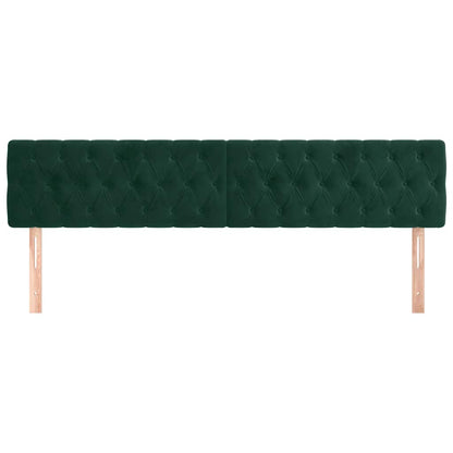 vidaXL Kopfteile 2 Stk. Dunkelgrün 100x7x78/88 cm Samt