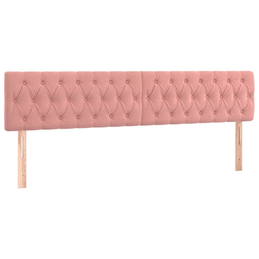 vidaXL Kopfteile 2 Stk. Rosa 100x7x78/88 cm Samt